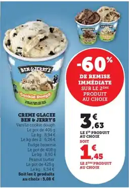 Hyper U Creme glacee ben & jerry's offre