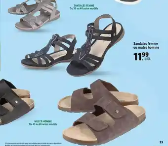 Lidl Sandales Femme Ou Mules Homme offre