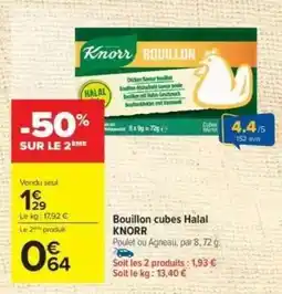 Carrefour Bouillon cubes Halal KNORR offre