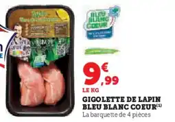 Super U Gigolette de lapin bleu blanc coeur offre