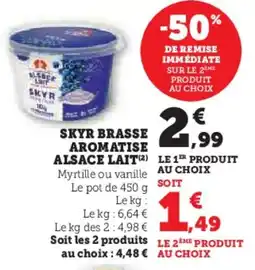 Super U Skyr brasse aromatise alsace lait offre