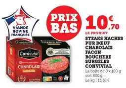 Super U Steaks haches pur bœuf charolais facon bouchere surgeles convivial offre