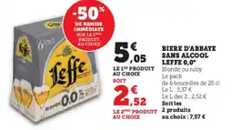 Super U Biere d'abbaye sans alcool leffe 0,0° offre