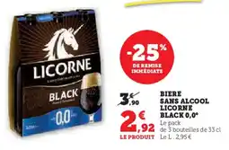 Super U Biere sans alcool licorne black 0,0° offre