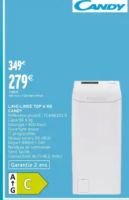 Intermarché Hyper Candy lave-linge top 6 kg offre