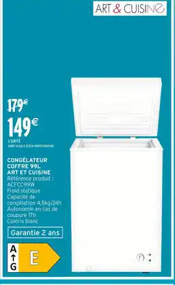 Intermarché Hyper Art et cuisine congélateur coffre 99l offre