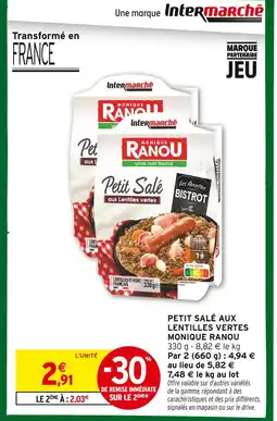 Intermarché Hyper Monique ranou petit salé aux lentilles vertes offre