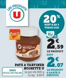 U Express Pate a tartiner noisette u offre