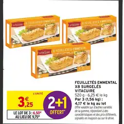 Intermarché Hyper Vitacuire feuilletés emmental x8 surgelés offre
