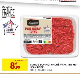 Intermarché Hyper Jean rozé viande bovine : haché vrac 15% mg offre