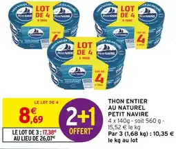 Intermarché Hyper Petit navire thon entier au naturel offre