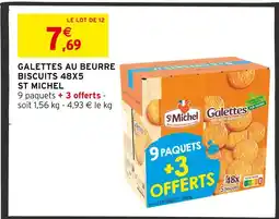 Intermarché Hyper St michel galettes au beurre biscuits 48x5 offre
