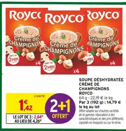 Intermarché Hyper Royco soupe déshydratée crème de champignons offre