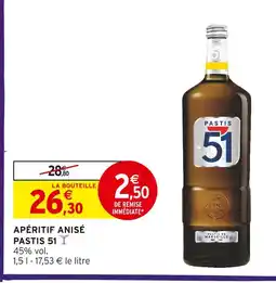 Intermarché Hyper Pastis 51 apéritif anisé offre