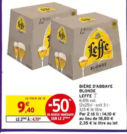 Intermarché Hyper Leffe bière d'abbaye blonde offre