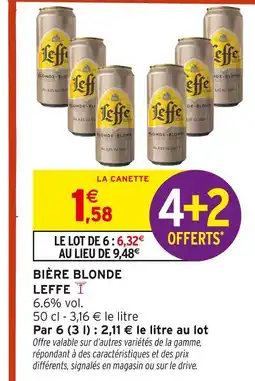 Intermarché Hyper Leffe bière blonde offre