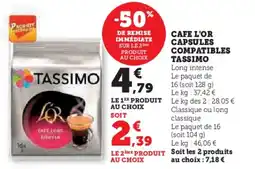 U Express Cafe l'or capsules compatibles tassimo offre