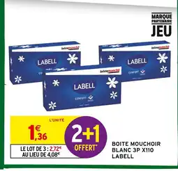Intermarché Hyper Labell boite mouchoir blanc 3p x110 offre