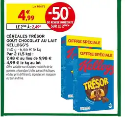 Intermarché Hyper Kellogg's céréales trésor goût chocolat au lait offre