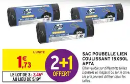 Intermarché Hyper Apta sac poubelle lien coulissant 15x50 l offre