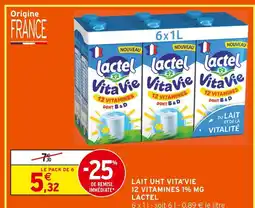 Intermarché Hyper Lactel lait uht 12 vitamines 1% mg offre