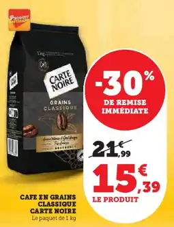 U Express Cafe en grains classique carte noire offre
