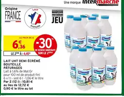 Intermarché Pâturages lait uht demi écrémé bouteille offre
