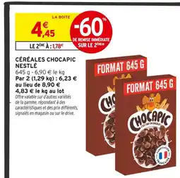 Intermarché Nestlé céréales chocapic offre