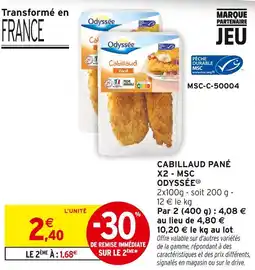 Intermarché Odyssee cabillaud pané msc offre