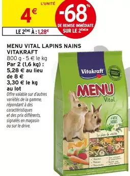 Intermarché Hyper Vitakraft menu vital lapins nains offre