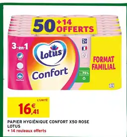 Intermarché Hyper Lotus papier hygiénique confort x50 rose offre