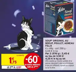 Intermarché Felix soup' original au boeuf, poulet, agneau offre