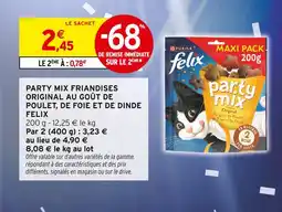 Intermarché Hyper Felix party mix friandises original au goût de poulet, de foie et de dinde offre