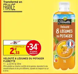 Intermarché Hyper Florette velouté 8 légumes du potager offre