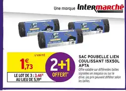 Intermarché Apta sac poubelle lien coulissant 15x50l offre