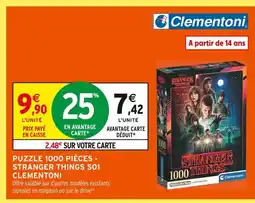 Intermarché Hyper Clementoni puzzle 1000 pièces - stranger things s01 offre
