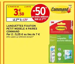 Intermarché Hyper Command languettes fixation petit modèle 4 paires offre