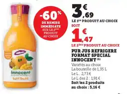 U Express Pur jus refrigere format special innocent offre