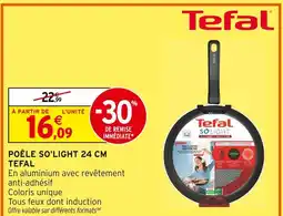 Intermarché Tefal poêle so'light 24 cm offre