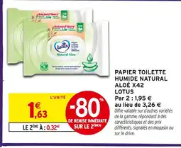 Intermarché Lotus papier toilette humide natural aloé x42 offre