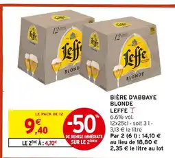 Intermarché Leffe bière d'abbaye blonde offre
