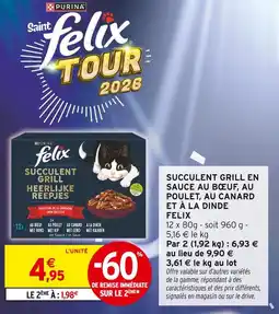 Intermarché Felix succulent grill en sauce au bœuf, au poulet, au canard et à la dinde offre