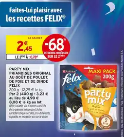 Intermarché Felix party mix friandises original au goût de poulet, de foie et de dinde offre