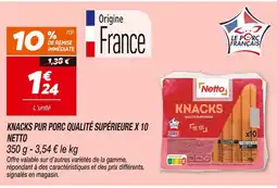 Netto Netto knacks pur porc qualité supérieure x10 offre