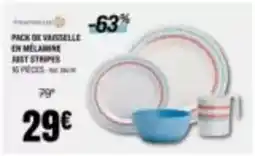 Narbonne accessoires Flamefield - pack de vaisselle en mélamine just stripes 16 pièces offre