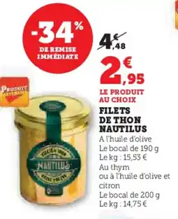 U Express Filets de thon nautilus offre