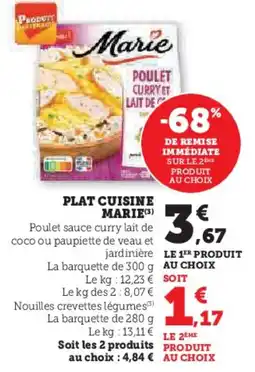 U Express Plat cuisine marie offre