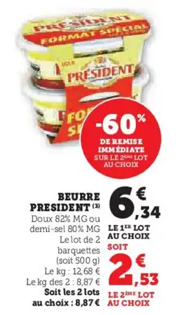 U Express Beurre president offre