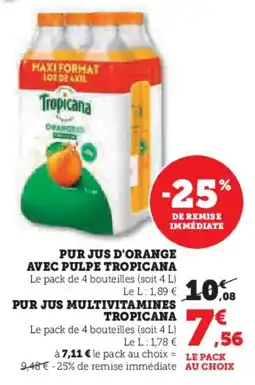 U Express Pur jus multivitamines tropicana offre