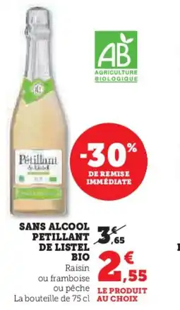 U Express Sans alcool petillant de listel bio offre